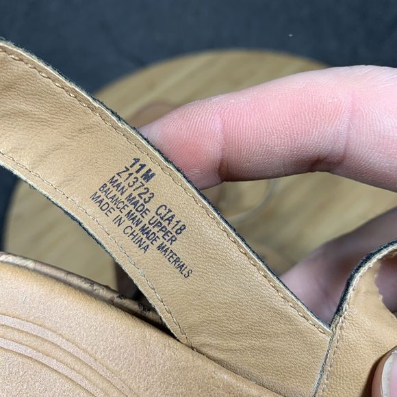 Boc Sandals Womens 11 Brown‎ Wedge Cork Open Toe Buckle Strappy Slingback - Picture 7 of 7